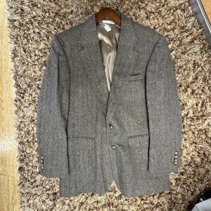 Lands End,Men’s,Dress Jacket,Brown,Sz M,Long Sleeve,Buttons,Wool,Pockets!
